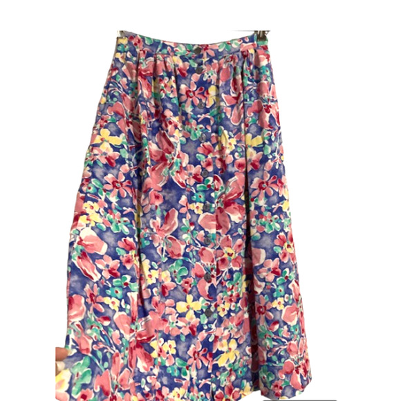 Vintage Floral Skirt w/ POCKETS - Napa Valley - Size 4 - Picture 2 of 7